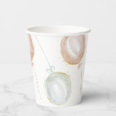 ピンクと青のバルーン性別の表示 紙コップ (裏面)