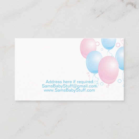 ピンクと青のバルーン 名刺 (裏面)