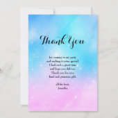 ピンクと青のパステルグラデーションスカイ サンキューカード (正面)