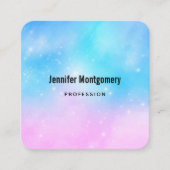 ピンクと青のパステルグラデーションスカイ スクエア名刺 (正面)