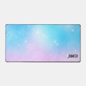 ピンクと青のパステルグラデーションスカイ デスクマット (正面)