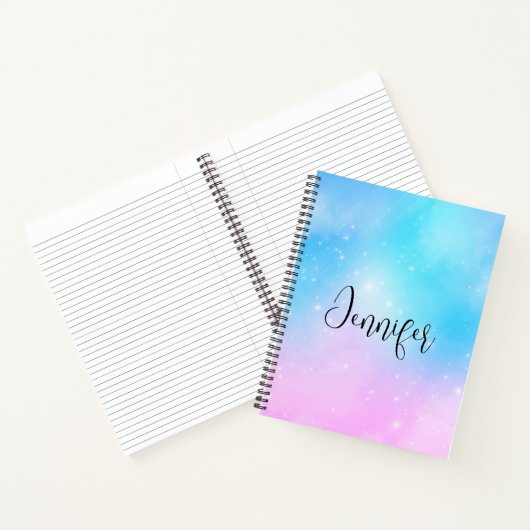 ピンクと青のパステルグラデーションスカイ ノートブック (内部)