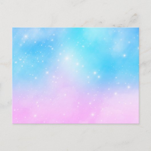 ピンクと青のパステルグラデーションスカイ ポストカード (正面)