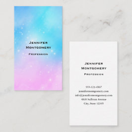 ピンクと青のパステルグラデーションスカイ 名刺