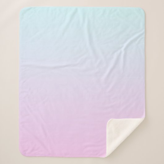 ピンクと青のパステルグラデーション背景 シェルパブランケット (正面)
