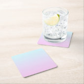 ピンクと青のパステルグラデーション背景 スクエアペーパーコースター (インサイチュ)