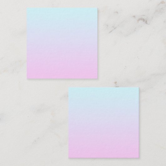 ピンクと青のパステルグラデーション背景 スクエア名刺 (正面/裏面)