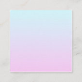 ピンクと青のパステルグラデーション背景 スクエア名刺 (裏面)