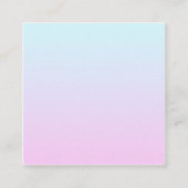 ピンクと青のパステルグラデーション背景 スクエア名刺 (正面)