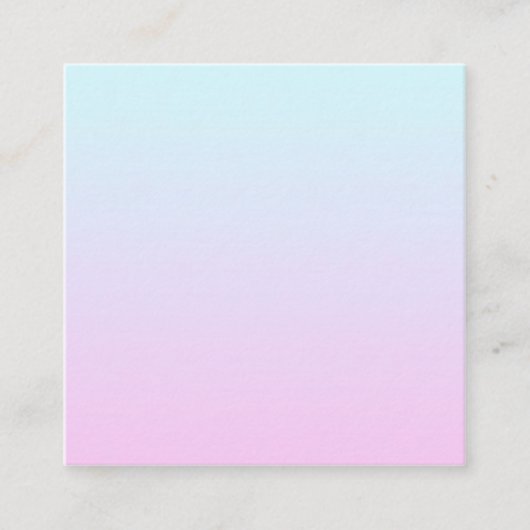 ピンクと青のパステルグラデーション背景 スクエア名刺 (正面)
