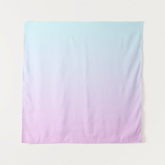 ピンクと青のパステルグラデーション背景 タペストリー (正面)