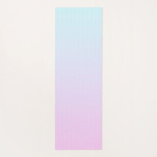 ピンクと青のパステルグラデーション背景 ヨガマット (裏面)