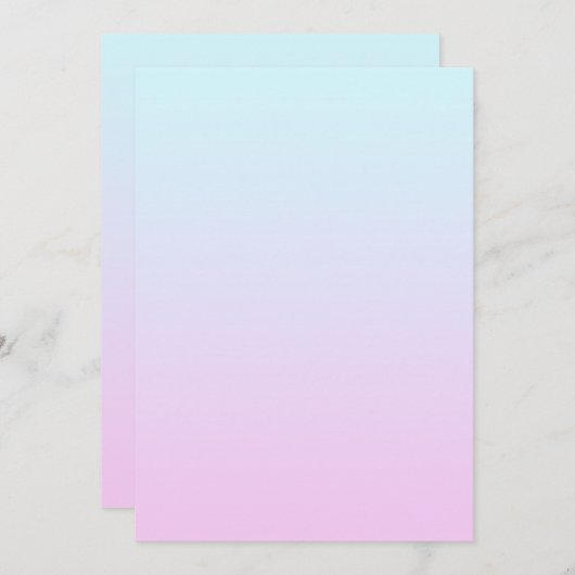 ピンクと青のパステルグラデーション背景 招待状 (正面/裏面)