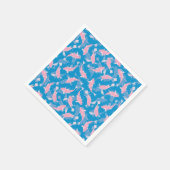 ピンクと青のパターン – コイ魚 スタンダードカクテルナプキン (角)
