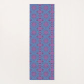 ピンクと青のパターン ヨガマット (裏面)