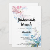ピンクと青のブリーズメイドブルンチシャワー招待状 招待状 (正面/裏面)