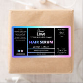 ピンクと青のホログラフィックヘア血清ラベル ラベル (インサイチュ)