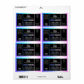 ピンクと青のホログラフィックヘア血清ラベル ラベル (フルシート)