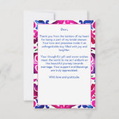 ピンクと青のメキシカンタイル ウェディングシャワー お礼 サンキューカード (裏面)