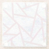 ピンクと青のモザイク模様 ガラスコースター (裏面)