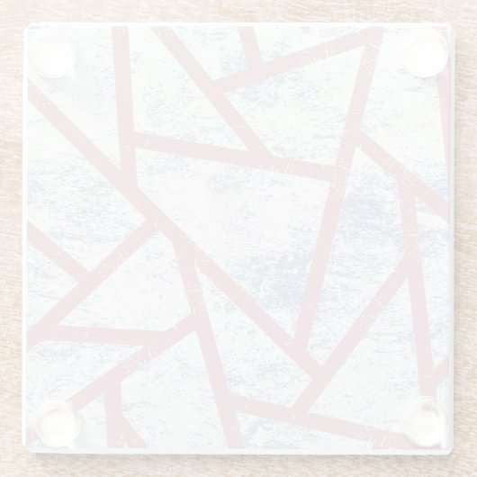 ピンクと青のモザイク模様 ガラスコースター (裏面)