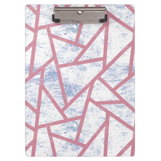 ピンクと青のモザイク模様 クリップボード (正面)