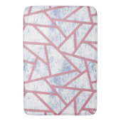 ピンクと青のモザイク模様 バスマット (正面縦)