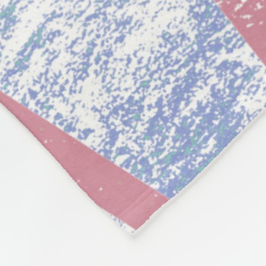 ピンクと青のモザイク模様 フリースブランケット (角)