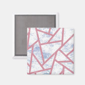 ピンクと青のモザイク模様 マグネット (正面/裏面)