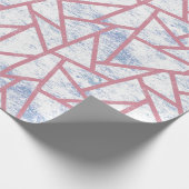 ピンクと青のモザイク模様 ラッピングペーパー (角)