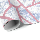 ピンクと青のモザイク模様 ラッピングペーパー (ロールコーナー)