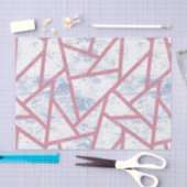 ピンクと青のモザイク模様 薄葉紙 (クラフト)