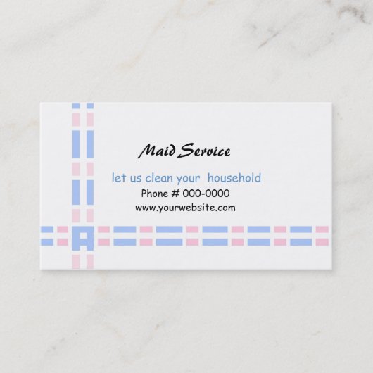 ピンクと青のリンクデザイン 名刺 (正面)