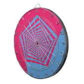 ピンクと青の五角形スパイラルダーツボード ダーツボード (正面右)