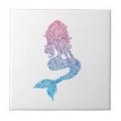 ピンクと青の人魚 タイル (正面)