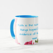 ピンクと青の信仰は宗教のマグカップ マグカップ (正面左)