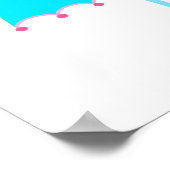 ピンクと青の傘の赤ちゃんシャワーのバナーのポスター ポスター (角)