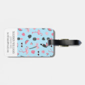 ピンクと青の夏の熱帯パターン ラゲッジタグ (裏面横)