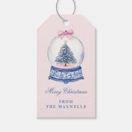 ピンクと青の大千年紀の雪国 ギフトタグ (正面)