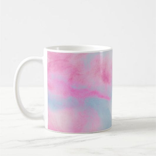 ピンクと青の大理石色の背景 コーヒーマグカップ (左)