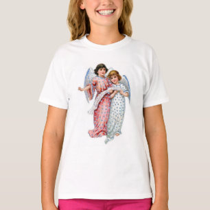 ピンクと青の天使 Tシャツ