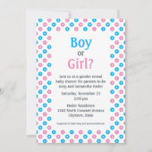 ピンクと青の対角ドット性別がシャワーを明らかにする 招待状 (正面)