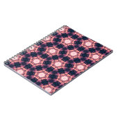 ピンクと青の幾何学的な形状パターン ノートブック (左側)