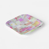 ピンクと青の幾何学的な抽象化 ペーパープレート (傾斜あり)