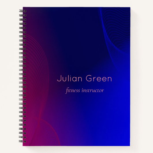 ピンクと青の抽象的な形 ノートブック (正面)