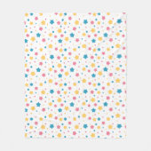 ピンクと青の星のパターン フリースブランケット (正面)