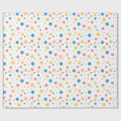 ピンクと青の星のパターン ラッピングペーパー (フラット)