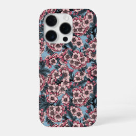 ピンクと青の桜 iPhone 16 PROケース
