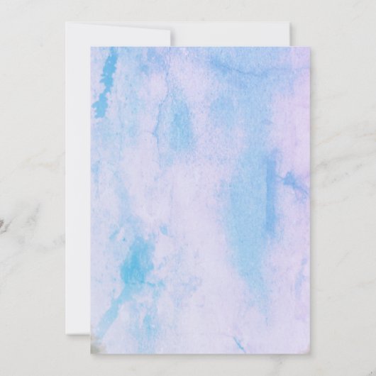 ピンクと青の水の色の家の暖かいパーティーInvite 招待状 (裏面)