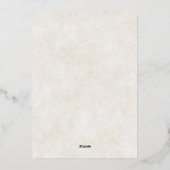 ピンクと青の水色のフローラ結婚の 箔招待状 (裏面)